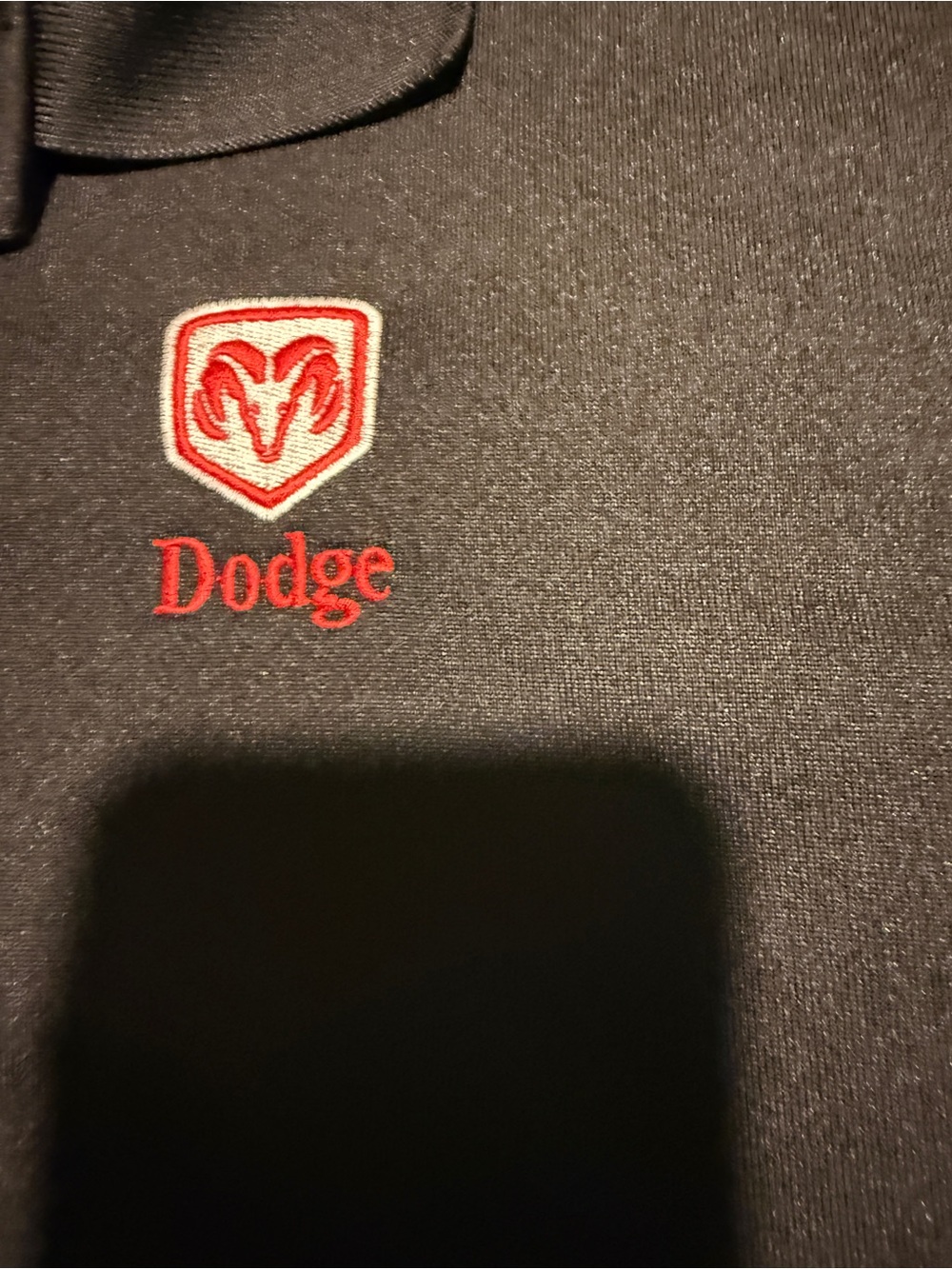 Men’s Black Dodge Logo Polo Shirt size large - Picture 3 of 4